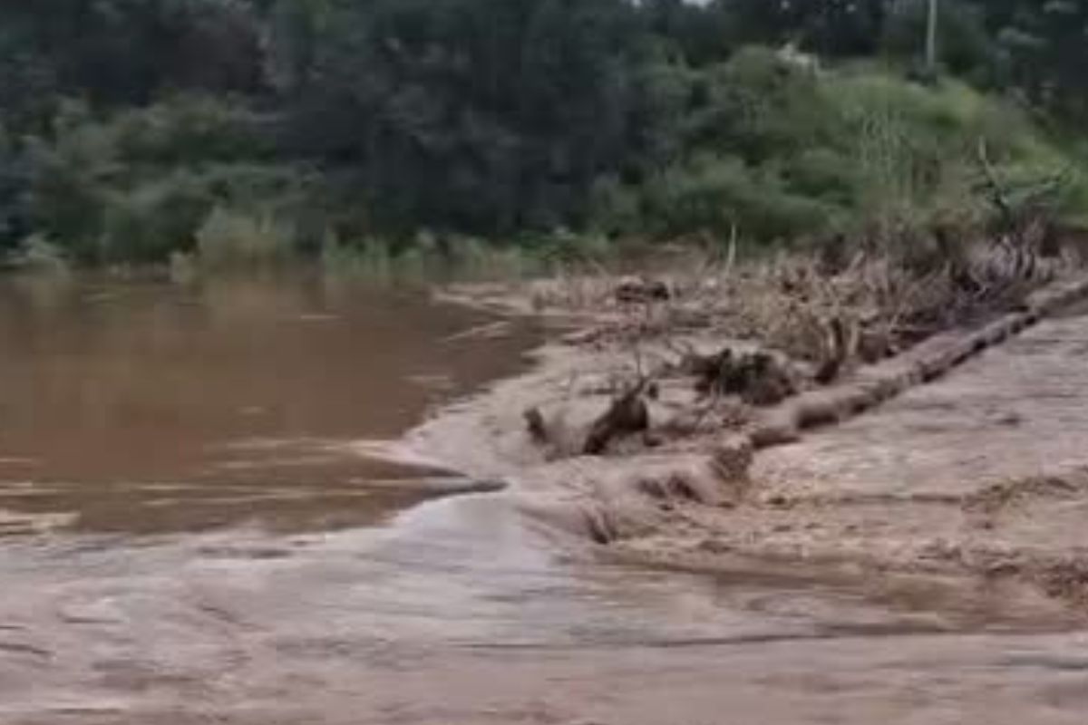 Tylden Bridge Partially Submerged After Heavy Rains